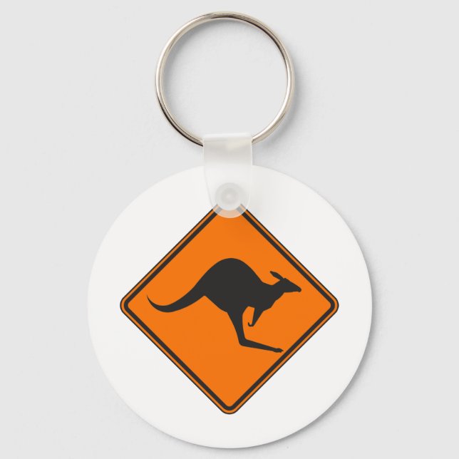 Chaveiro Silhouette Wild Australian Kangaroo Marsupial Roo (Frente)