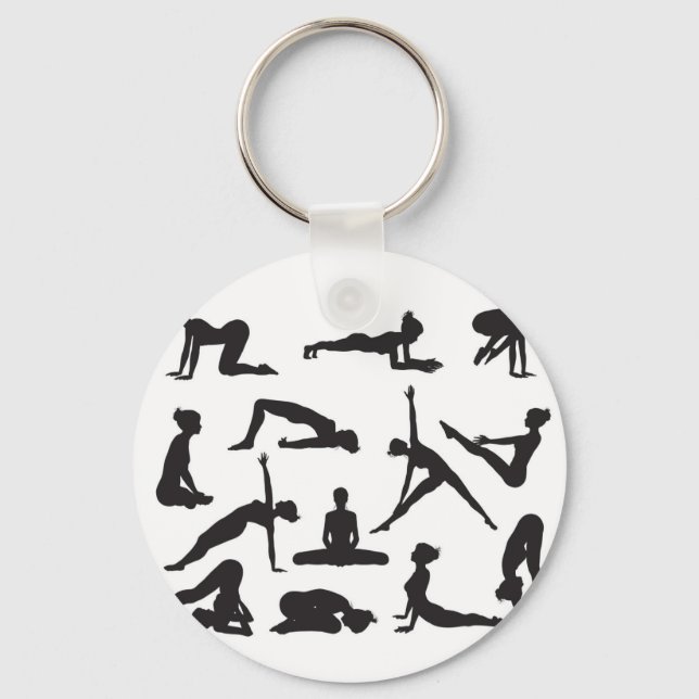 Chaveiro Silhouette Yoga poses (Frente)