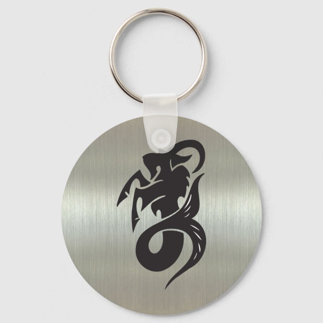 Chaveiro Silhueta Capricorn de Caprino com Efeito Metálico (Frente)