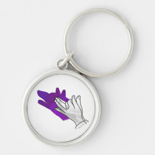 Chaveiro Silhueta da Mão Lobo Roxo