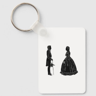 Chaveiro silhueta de abraham lincoln mary todd lincoln