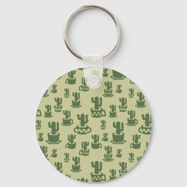 Chaveiro Silhueta de cacto sucessivo em copos e potes (Frente)