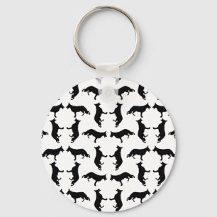 Chaveiro silhueta de cão pastor