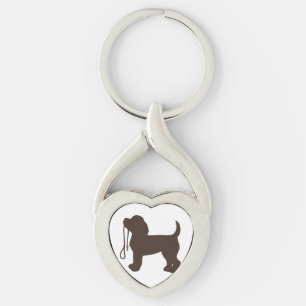 Chaveiro Silhueta de cão pequeno - Escolher cor de fundo