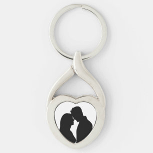 CHAVEIRO SILHUETA DE CASAL ROMÂNTICO