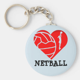 Chaveiro Silhueta de Coração e Ball Design Love Netball