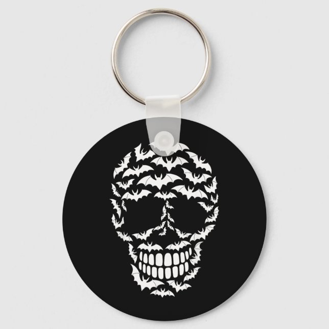 Chaveiro Silhueta de Crânio de Morcego Fantasia de Hallowee (Frente)