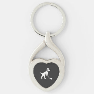 Chaveiro Silhueta de jogador de hóquei canino