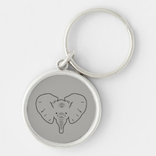 Chaveiro Silhueta de rosto de elefante