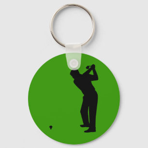 Chaveiro silhueta do jogador de golfe