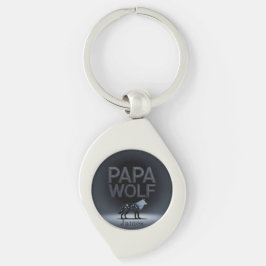 Chaveiro Silhueta Personalizada do Papai Lobo Natureza