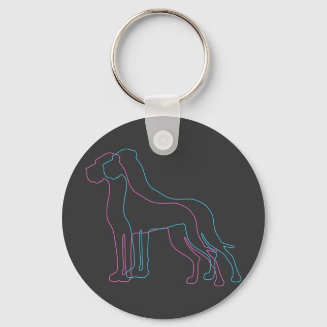 Chaveiro Silhuetas de Dogue Alemão (Frente)