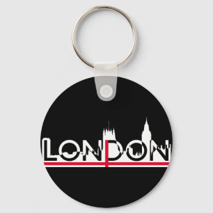Chaveiro Silhuette de Londres e bandeira inglesa