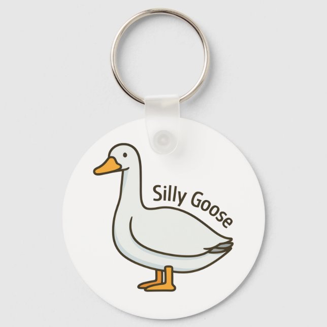 Chaveiro Silly Goose Funny Cartoon Goose (Frente)