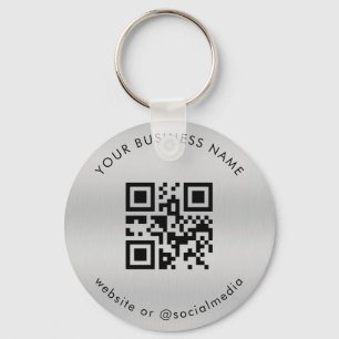 Chaveiro Silver Adicione sua Verificação de Código Qr de Em