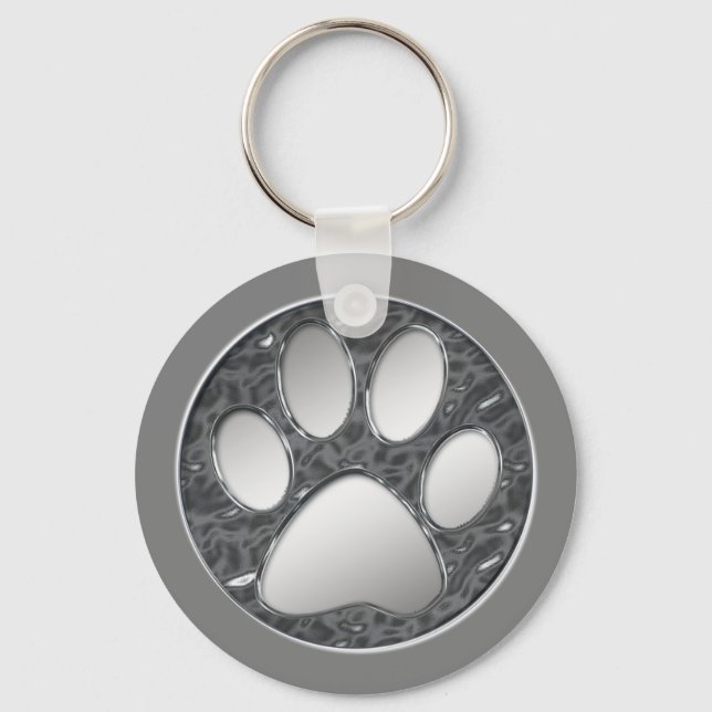CHAVEIRO SILVER AND CHROME PAW PRINT (Frente)