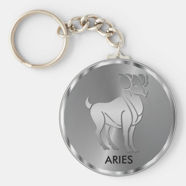 Chaveiro Silver Aries ♈ Ram - Sinal Zodiac (Frente)