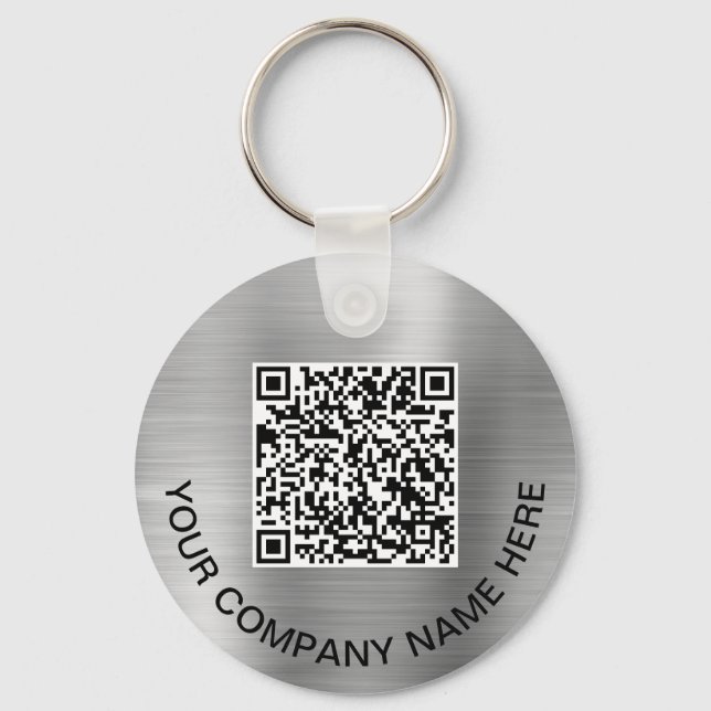 Chaveiro Silver de Promocional de Códigos QR Personalizados (Frente)