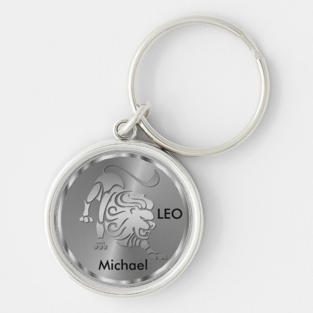Chaveiro Silver Leo ♌ o Leão - Sinal Zodíaco (Frente)