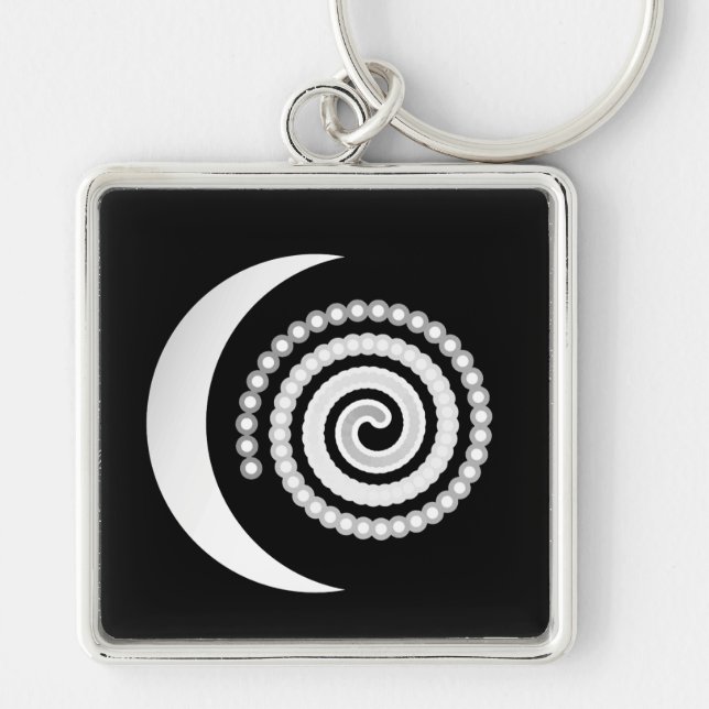 Chaveiro Silver Moon Spiral a preto (Frente)