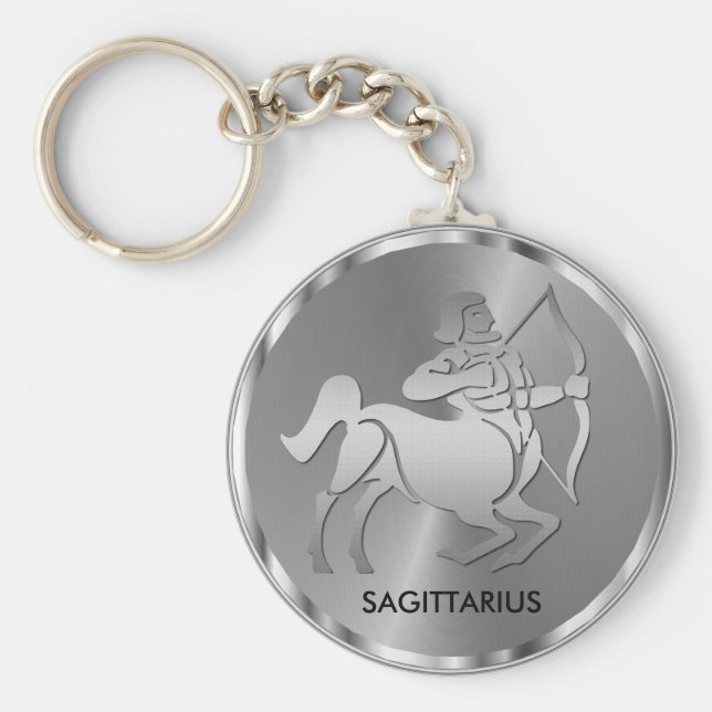 Chaveiro Silver Sagittarius ♐ Arqueiro - Sinal Zodíaco (Frente)