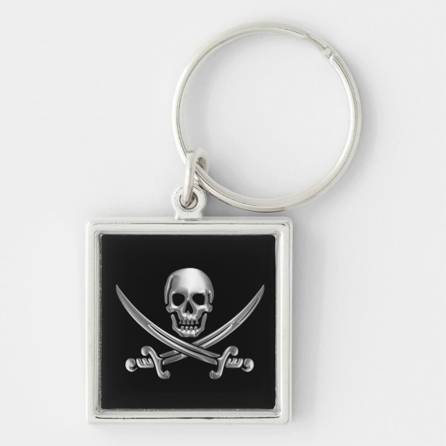Chaveiro Silver Skull and Crossed Swords (Frente)