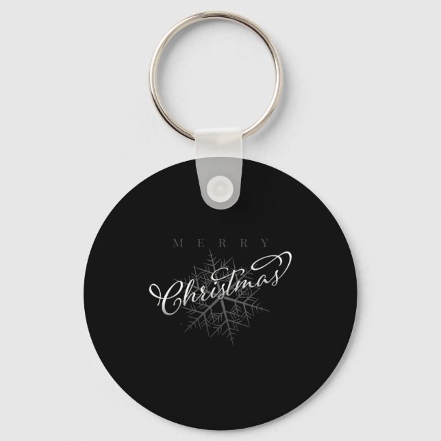 Chaveiro Silver Snowflake Merry Christmas  (Frente)