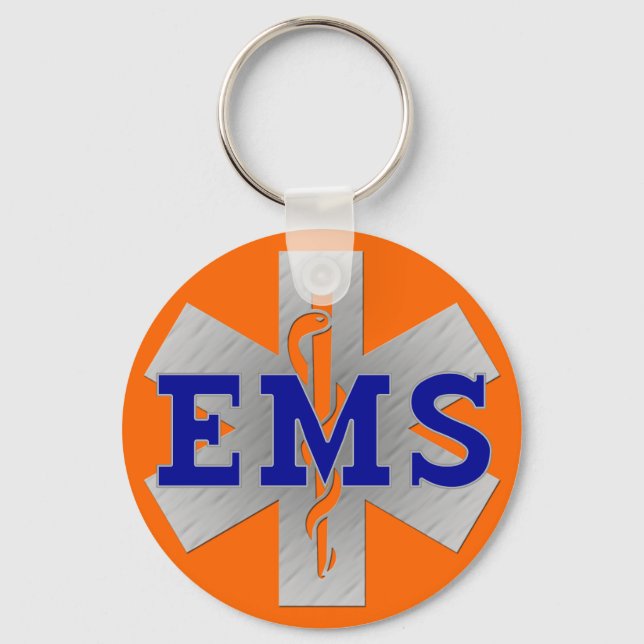 Chaveiro Silver Star of Life with Blue EMS (Frente)