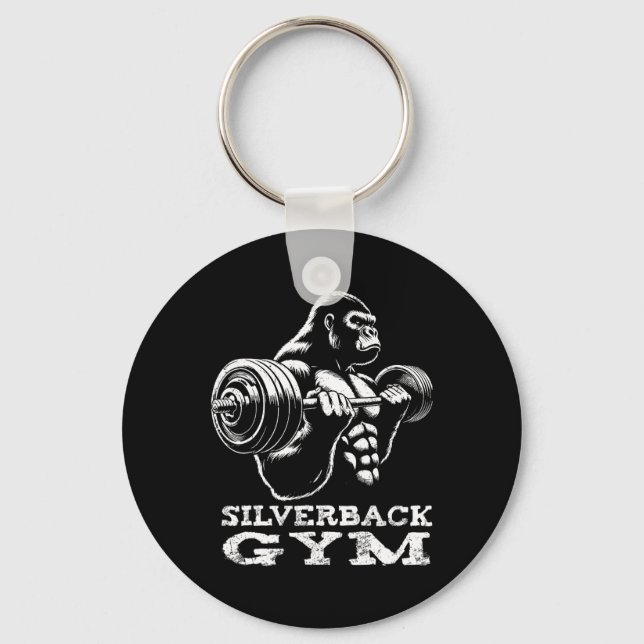 Chaveiro Silverback Gym Gorilla Weighhing Workout Fitne (Frente)
