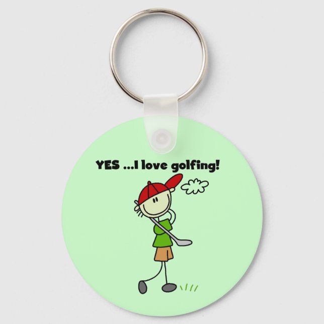 Chaveiro SIM Eu Amo Camisetas de Golfe e Presentes (Frente)