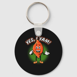 Chaveiro Sim, eu Yam engraçado Pun de Batata Doce Dia de Aç