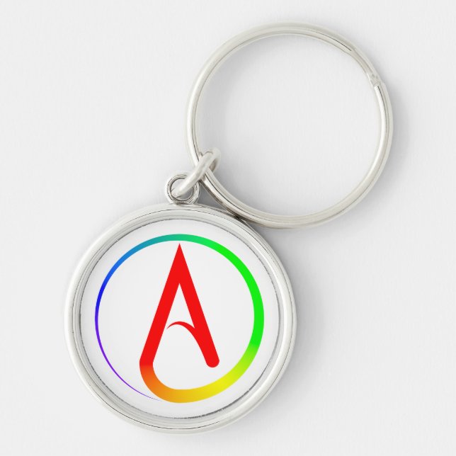 Chaveiro Símbolo Ateu Arco-íris (Frente)