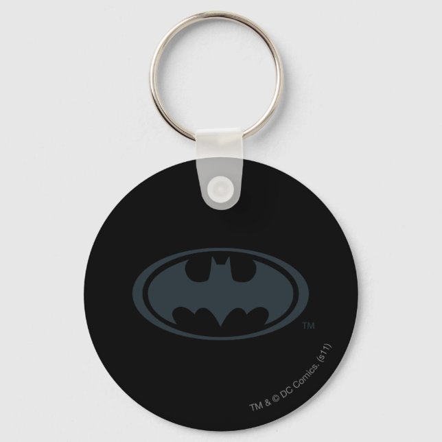 Chaveiro Símbolo Batman | Logotipo preto e branco (Frente)