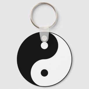 Chaveiro símbolo branco preto yin yang