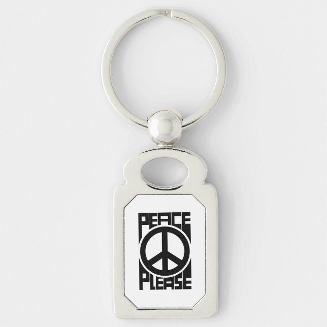 Chaveiro Símbolo da Paz com Letra Preta (Frente)