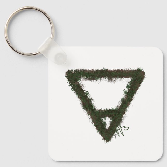 Chaveiro Símbolo de Alquimia do Elemento Rocky Earth Metal (Frente)