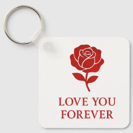Chaveiro Símbolo de Amor Eterno Rosa Vermelha no Bolso do D