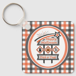 Chaveiro Símbolo de Dia das Bruxas da Vintagem Retroativa -