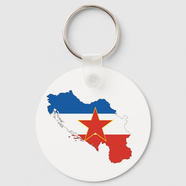 Chaveiro simbolo de forma silhueta do mapa de bandeira da i (Frente)
