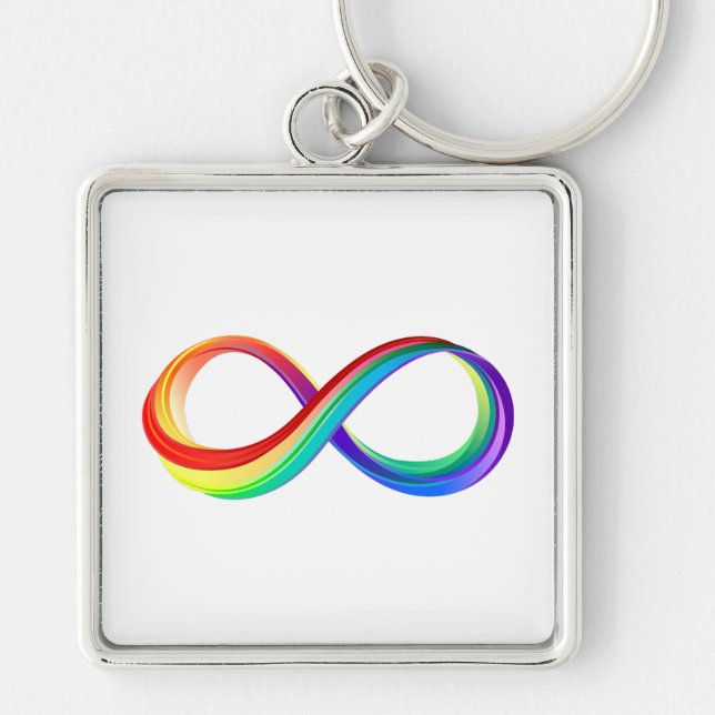 Chaveiro Símbolo de Infinidade Arco-Íris em Camadas (Frente)
