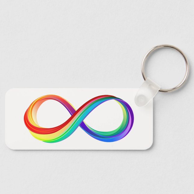 Chaveiro Símbolo de Infinidade Arco-Íris em Camadas (Frente)