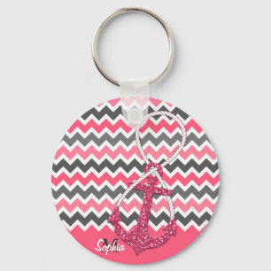 Chaveiro símbolo de infinidade da âncora náutica do faux