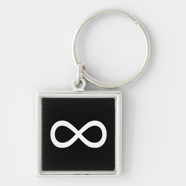 Chaveiro Símbolo de Infinito Branco (Frente)