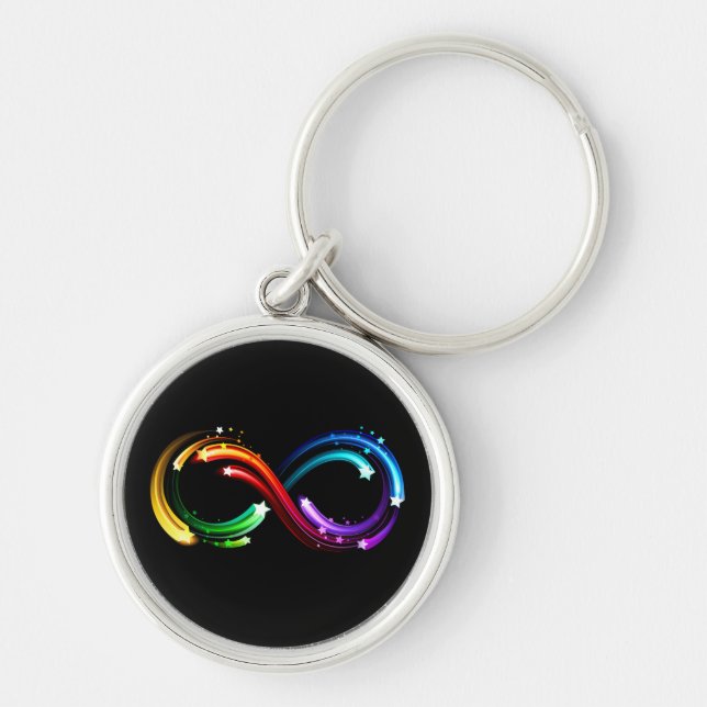 Chaveiro Símbolo de infinito de cometas arco-íris (Frente)