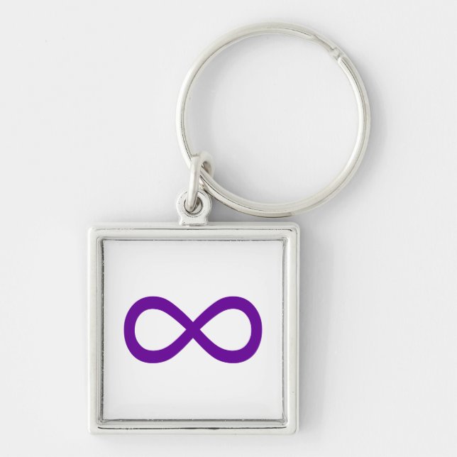 Chaveiro Símbolo de Infinito Roxo (Frente)