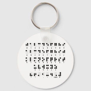 Chaveiro Símbolo de letras cego do alfabeto de Braille