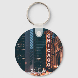 Chaveiro Símbolo De Neon De Chicago Illinois À Noite