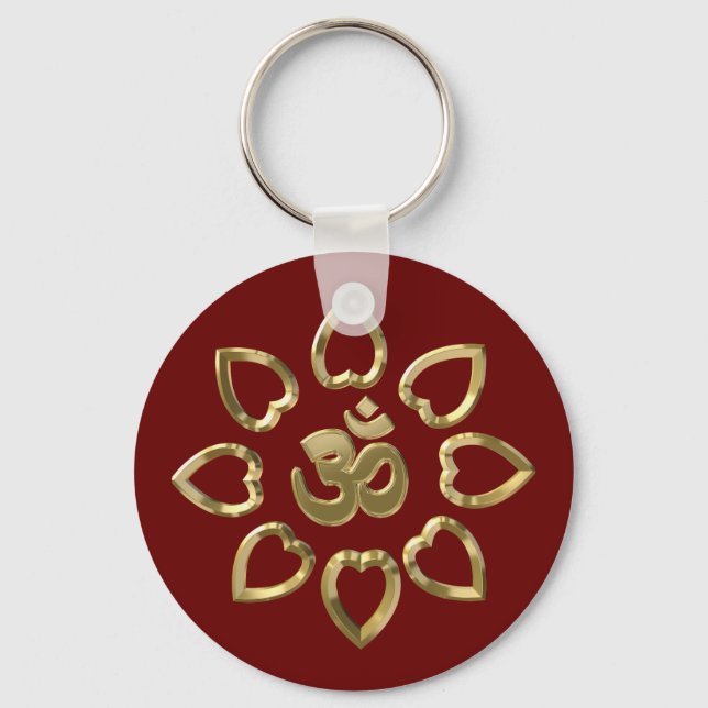 Chaveiro Símbolo de ouro Om (Frente)