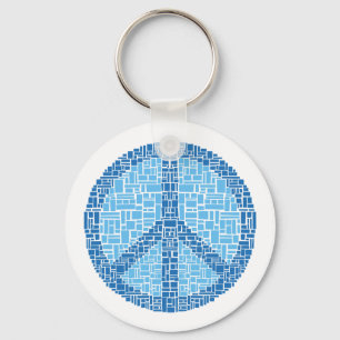 Chaveiro Símbolo de paz (azul)