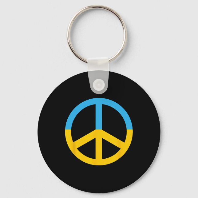 Chaveiro Símbolo de Paz Com as Cores da Bandeira da Ucrânia (Frente)